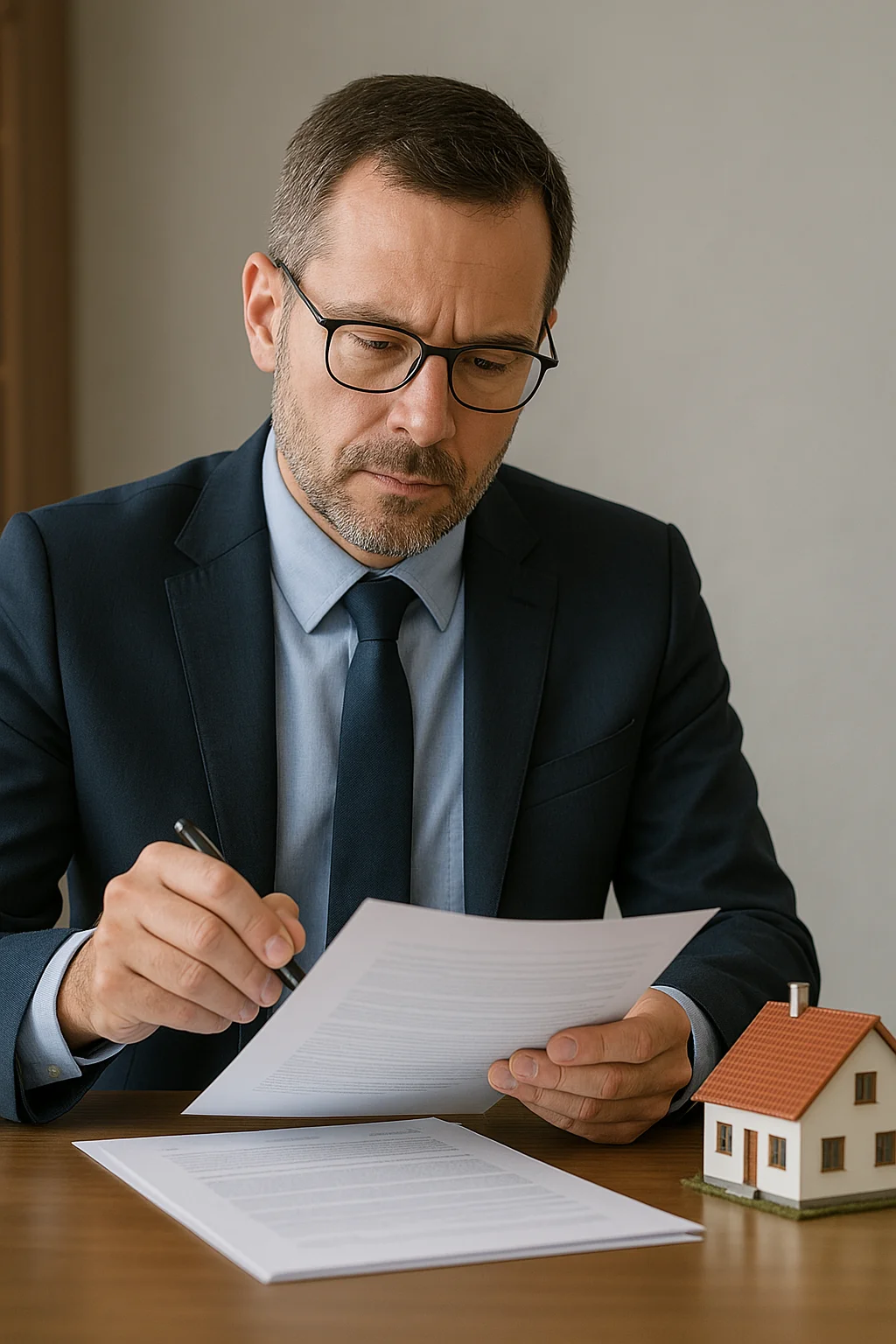 Expert en assistance judiciaire analysant des documents