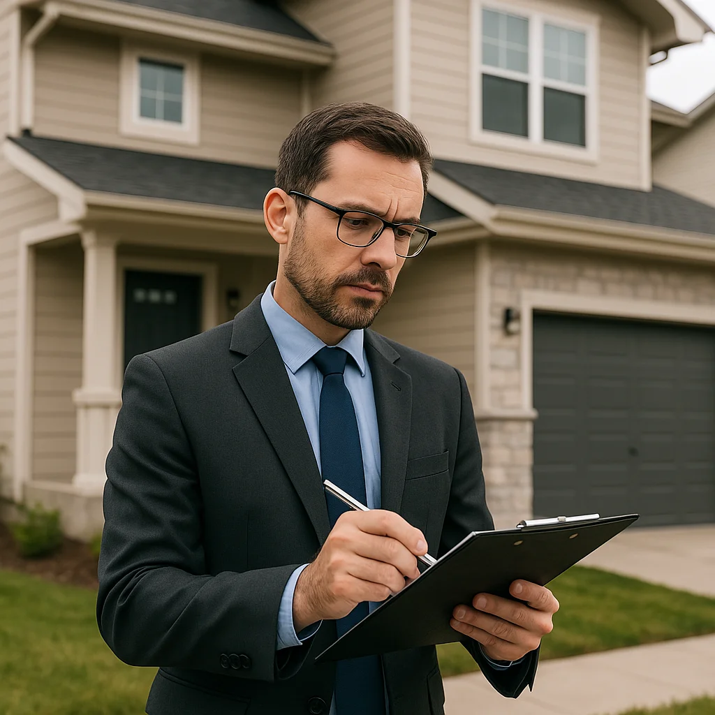 Expert immobilier réalisant une évaluation