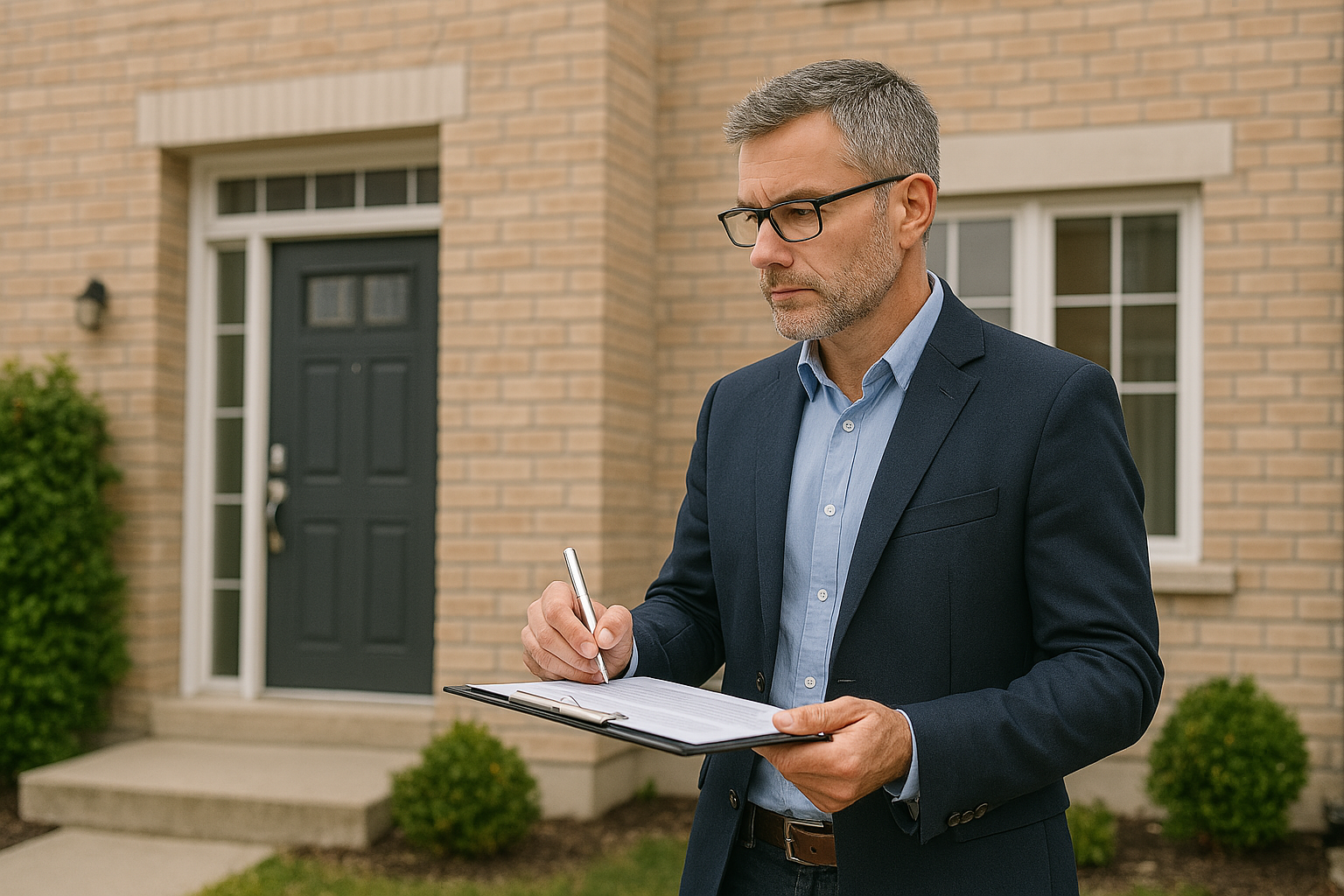 Expert réalisant une expertise préalable d'assurance